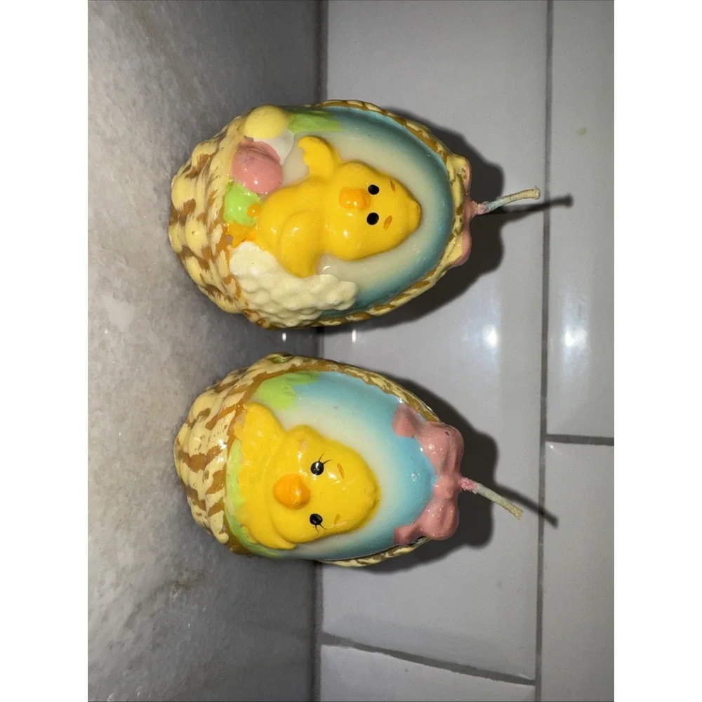Russ Vintage Easter Candles Set Of 2, Bunnies 2 Sided
